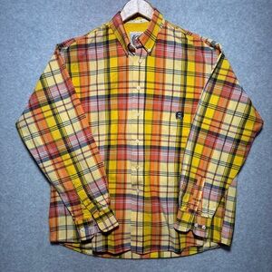 Cinch Men's Plaid Shirt in Yellow, Orange, and Black